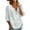 Cyan, variant on Garden Floral & Bird Print Henley Top for Women - 3/4 Bubble Sleeve V-Neck Button Down Tunic, Lightweight Casual Summer Blouse Multicolor XXL