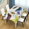 thumbnail image 7 of Colorful Butterfly Rectangle Tablecloth, Dust Proof Anti Wrinkle Wipeable Table Cloth Tabletop foration of Dinner Kitchen Wedding Holiday Party 60"x60" Decor Gift, 7 of 7