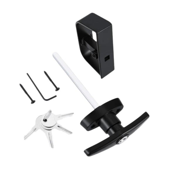 figatia T Handle Shed Door Lock Kit Replacement Accessories Zinc Alloy Hardware with Keys for Playhouses Multifunctional Heavy Duty 11.4cm Stem