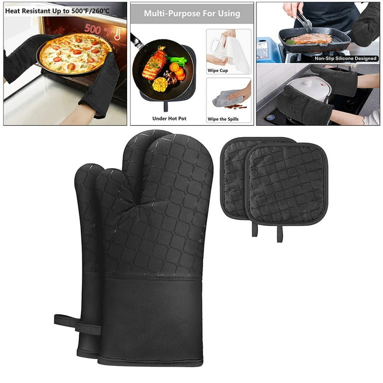 Oven Potholder with Pocket Cotton Heat Resistant Coaster Potholder Kitchen Hot  Pad Gray Oven Mitts for Cooking and Baking Oval - China Gloves and Glove  price