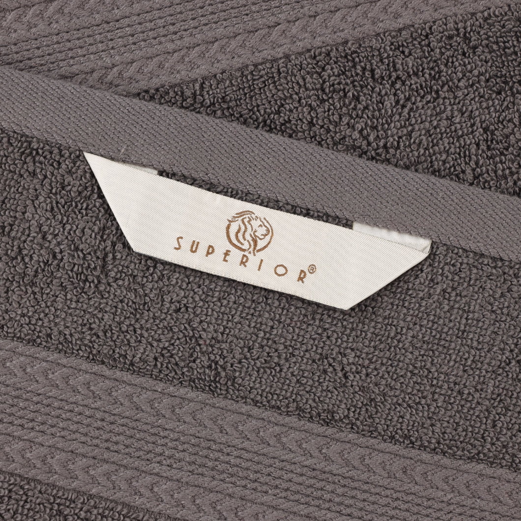 Superior Eco-Friendly Cotton 8-Piece Assorted Towel Set, Graphite
