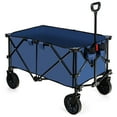 thumbnail image 1 of Costway Chariot Utilitaire de Camping Pliant et Rabattable avec Roues et Poignée Réglable Bleu Marine, 1 of 10