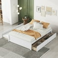 thumbnail image 3 of Miniyam Full Size Platform Bed with Twin Size Trundle & 2 Storage Drawers, White, 3 of 7