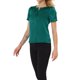 thumbnail image 4 of CAMISAS HENLEY CASUAL PARA MUJER INSPIRADAS CHIC, CON PLEATS, CUELLO REDONDO Y MANGAS ABULLONADAS, AZUL VERDE, TAMAÑO S, 4 of 5