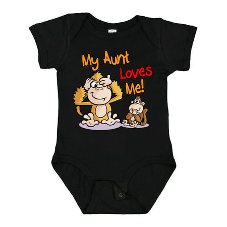 

Inktastic My Aunt Loves Me Monkey Gift Baby Boy or Baby Girl Bodysuit