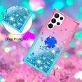 thumbnail image 6 of Glitter Case for Samsung Galaxy S23 Ultra (Not S23, Bling Sparkle Colorful Gradient Quicksand Waterfall Soft TPU Liquid Case Cover with Ring Stand for Samsung S23 Ultra LSJB-Pink Green, 6 of 14