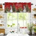 thumbnail image 3 of Red Christmas Valances for Windows Xmas Snowman Tree Elk Snowflake Rod Pocket Curtain Valance Window Treatment Short Curtains for Kitchen Living Room, 60"x14", 3 of 5