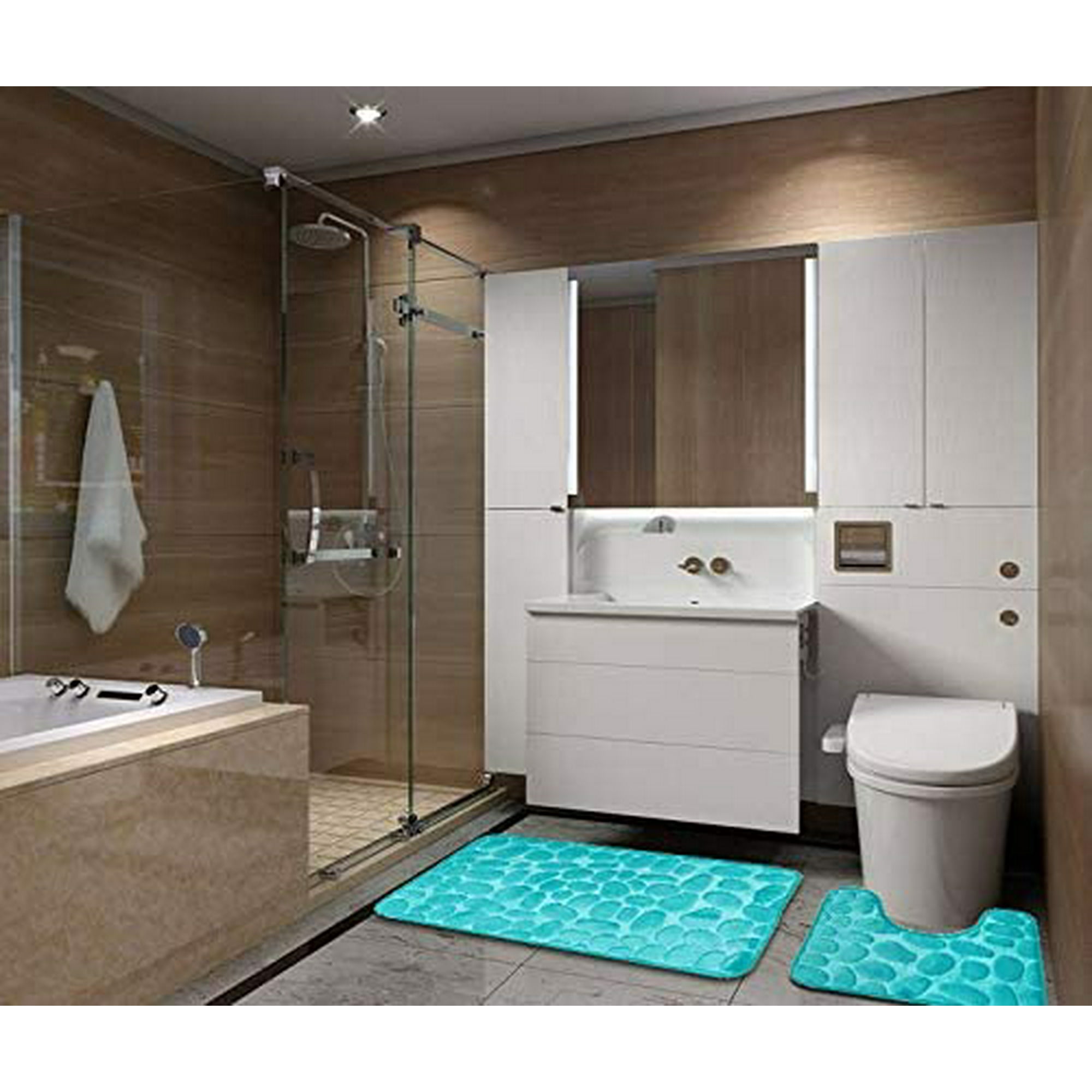 TAPIS DE BAIN ANTI-DERAPANT MOSAIQUE RECTANGULAIRE - Yatout Home