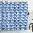 thumbnail image 1 of Ambesonne Navy Blue Shower Curtain, Abstract Grid Squares, 69"Wx70"L, Pale Blue Dark Blue, 1 of 3
