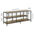 thumbnail image 3 of Evelyn&Zoe Winthrop Rectangular TV Stand with Metal Shelves for TV's up to 60", Blackened Bronze/Rustic Oak, 3 of 9