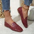 thumbnail image 2 of KEGIRLOM Women's Fashionable And Casual English Style Vintage Low-Top Round-Toe Carved Breathable Wide Leather Hollow Flat Shoes Wine 8.5, 2 of 9