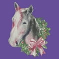 thumbnail image 2 of Junior's Lost Gods Christmas Wreath Horse  Graphic Tee Purple Large, 2 of 3