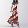 thumbnail image 4 of 4Th of July Dresses for Women Short Sleeve American Flag Dress Casual Independence Day Maxi Dresses Red XL, 4 of 5
