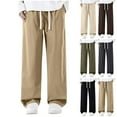 thumbnail image 1 of Styesk Men's Pants Men's Solid Color Pocket Work Pants Straight Leg Pants, 1 of 6