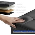 thumbnail image 5 of 30 Inches Storage Ottoman Bench, Faux Leather Ottoman with Storage, Folding Bench Shoe, Foot Rest Stool, for Living Room, Black, 5 of 8