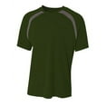 thumbnail image 4 of A4 Spartan Short Sleeve Color Block Crew For Men in Forest/Graphite | N3001, 4 of 4
