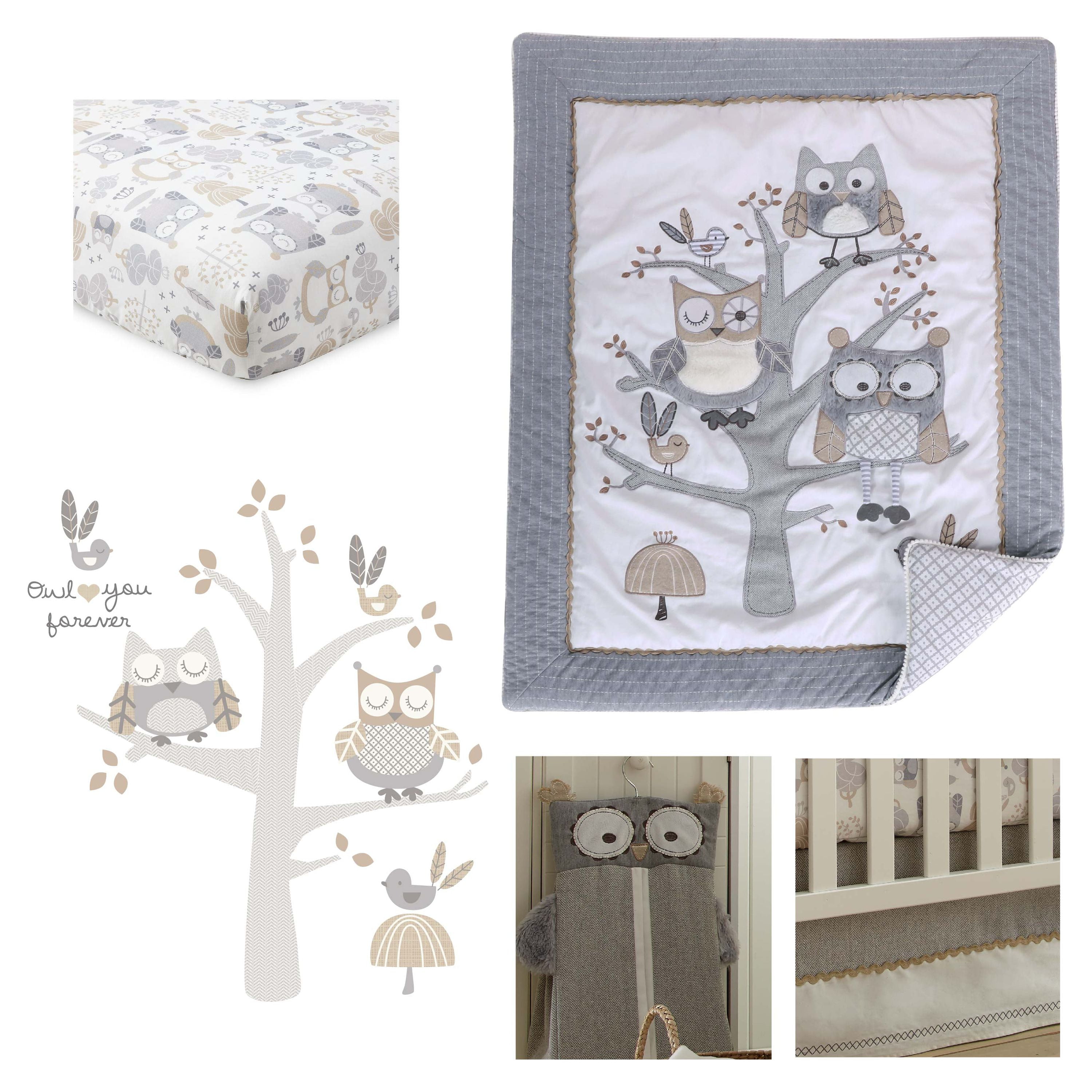 Baby boy owl crib bedding sale