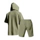 thumbnail image 5 of Conjunto de Pantalones Cortos para Hombre 2 Piezas Outfits Color Sólido Botón Cordón de Lino Camiseta con Capucha Y Pantalones Cortos de Playa, 5 of 9