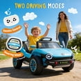 thumbnail image 2 of POVANLI  12V Kids Ride on Electric Truck Car W/Parents Control, Slow Start, Power Display, 2WD, Adjustable Volume, MP3, Bluetooth, USB, LED Lights, 66.14lbs Load for Children Aged 1-4, Gift (Blue), 2 of 9