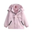 thumbnail image 4 of LRen Girls 3 in 1 Hooded Winter Jacket Detachable Warm Liner, Waterproof Windproof Outdoor Coat for Kids Ages 2-16, School Hiking Ski, 4 of 5