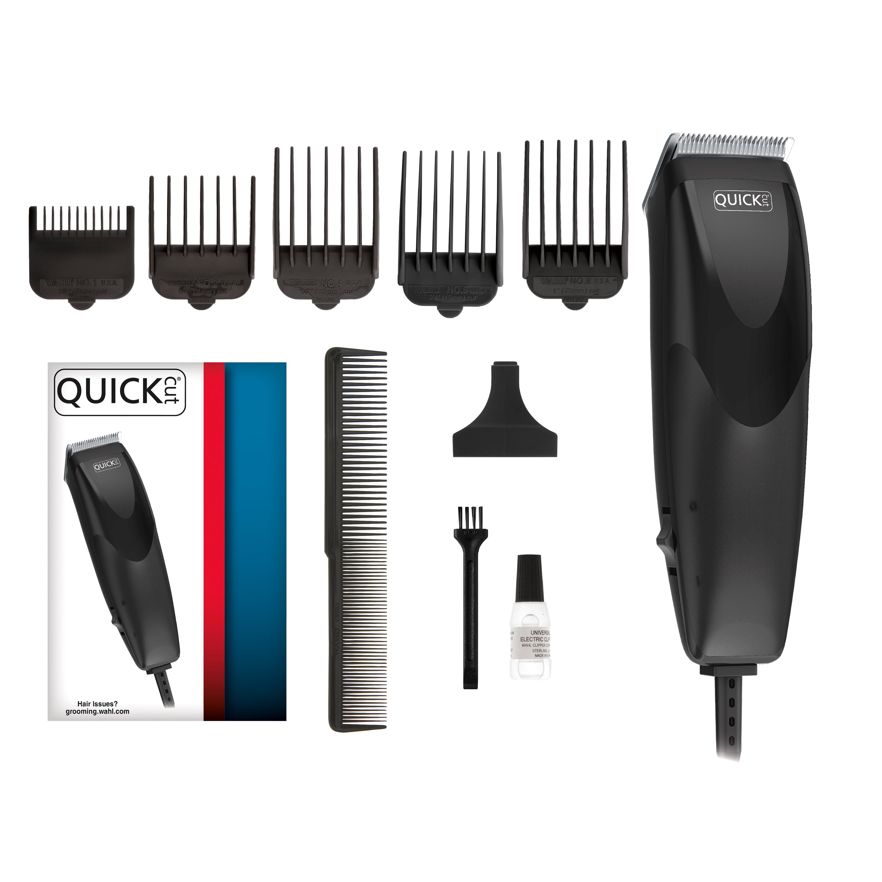 Quick Cut Hair Cutting Kit, 10 Piece Set with Clipper, Styling Guide, Blade  Guard, English & Spanish Instructions, 9314-1501 