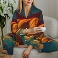 thumbnail image 6 of Picia Colorful Starry Sky Sleep Dog Pattern Women’s Long-Sleeve Sleepwear Set - Soft 2-Piece Loungewear with Pockets, Comfy PJs for Relaxing Nights-Large, 6 of 7