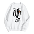 thumbnail image 5 of WEIWEN Halloween Sweatshirts for Women Oversized X-Ray Skeleton Printed Maternity Sweaters Pregnancy Announcement Shirts Tops Womens Fall Fashion Clothing White, S, 5 of 6