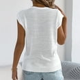 thumbnail image 5 of Htigea Sweater Tank Tops for Women V Neck Cap Sleeve Button Down Tanks Knitwear Summer Casual Loose Daily Vests White L, 5 of 8