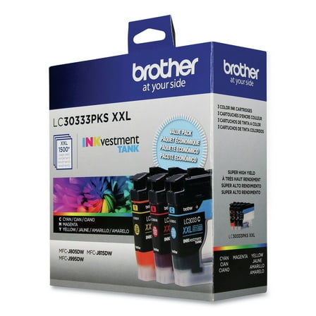 Brother Genuine LC30333PKS 3-Pack, Super High-yield INKvestment Tank Printer Ink Cartridges