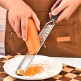 thumbnail image 6 of Lemon Zester & Cheese Grater, 16inch Lemon Zester Grater with Handle, Stainless Steel Long Handle Grater, Heavy Duty Cheese Grater, Vegetable Grater, None-Slip Hand Fine Grater, Kitchen Gadget, 6 of 7