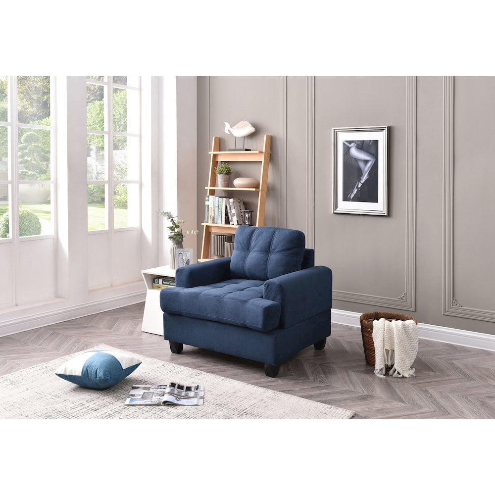 Glory Furniture Sandridge Accent Chair in Navy Blue Color