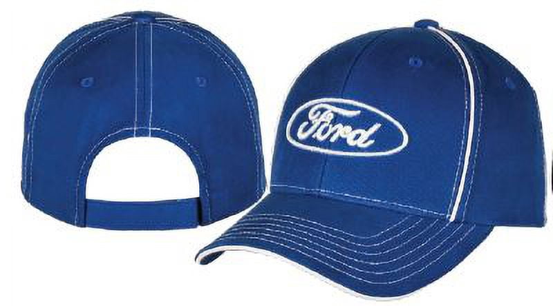 Checkered Flag FOG1831 Ford Oval Logo Checkered Flag Sports Blue Adjustable Structured Hat