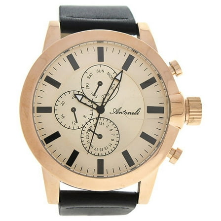 Antoneli AG1901-19 Rose Gold/Black Leather Strap Watch 1 Pc