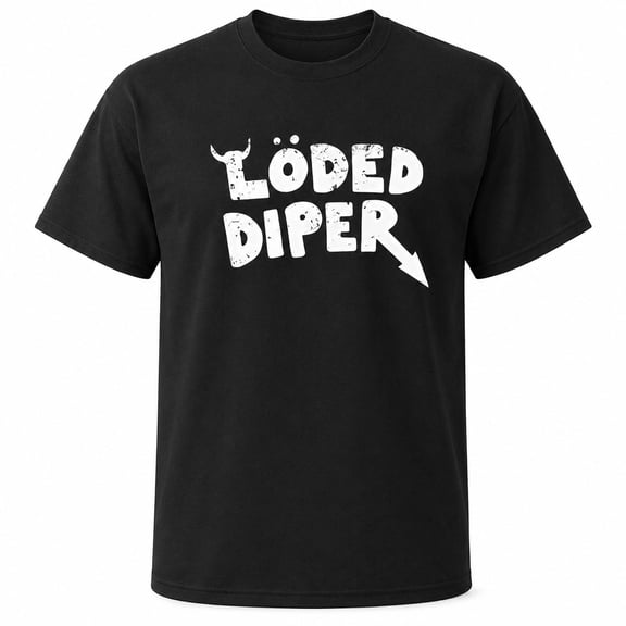 Loded Diper Graphic T-Shirt, Unisex Classic Fit Distressed Humor Tee
