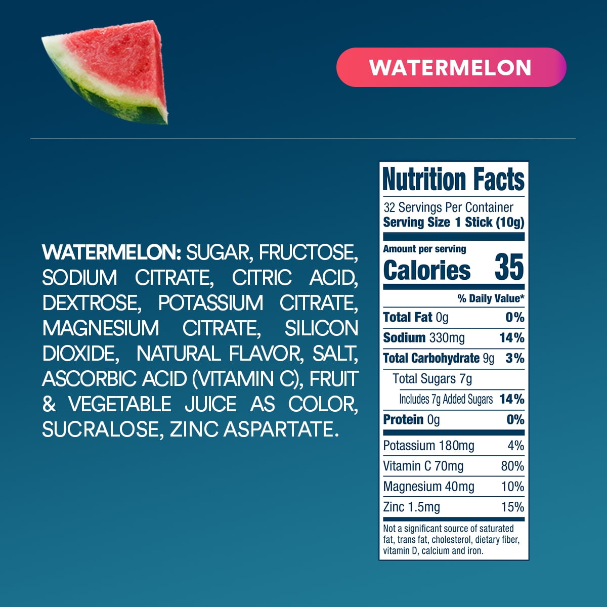 DripDrop Electrolyte Powder Drink Mix for Dehydration Relief Fast, Watermelon, 32pk