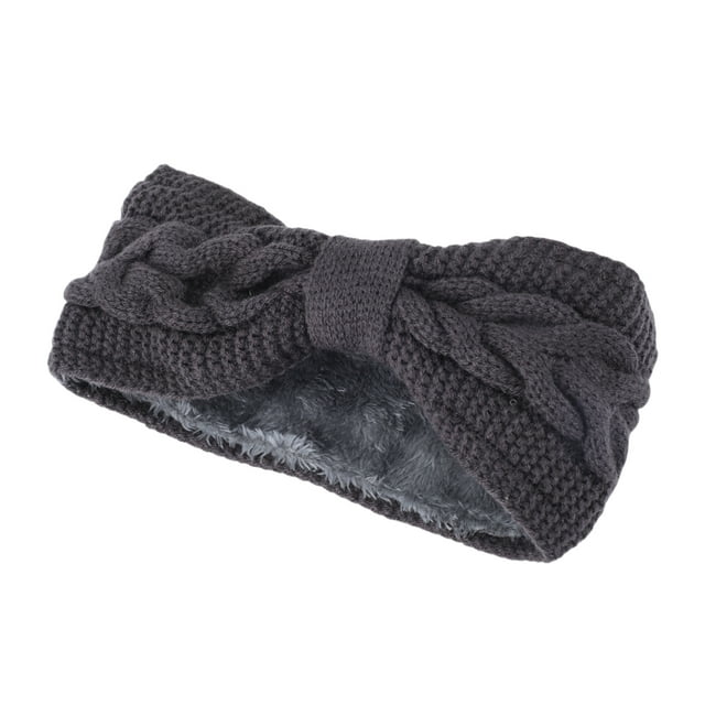 Unique Bargains 1 Pce Bandeau Confortable Tricoté Gris Foncé