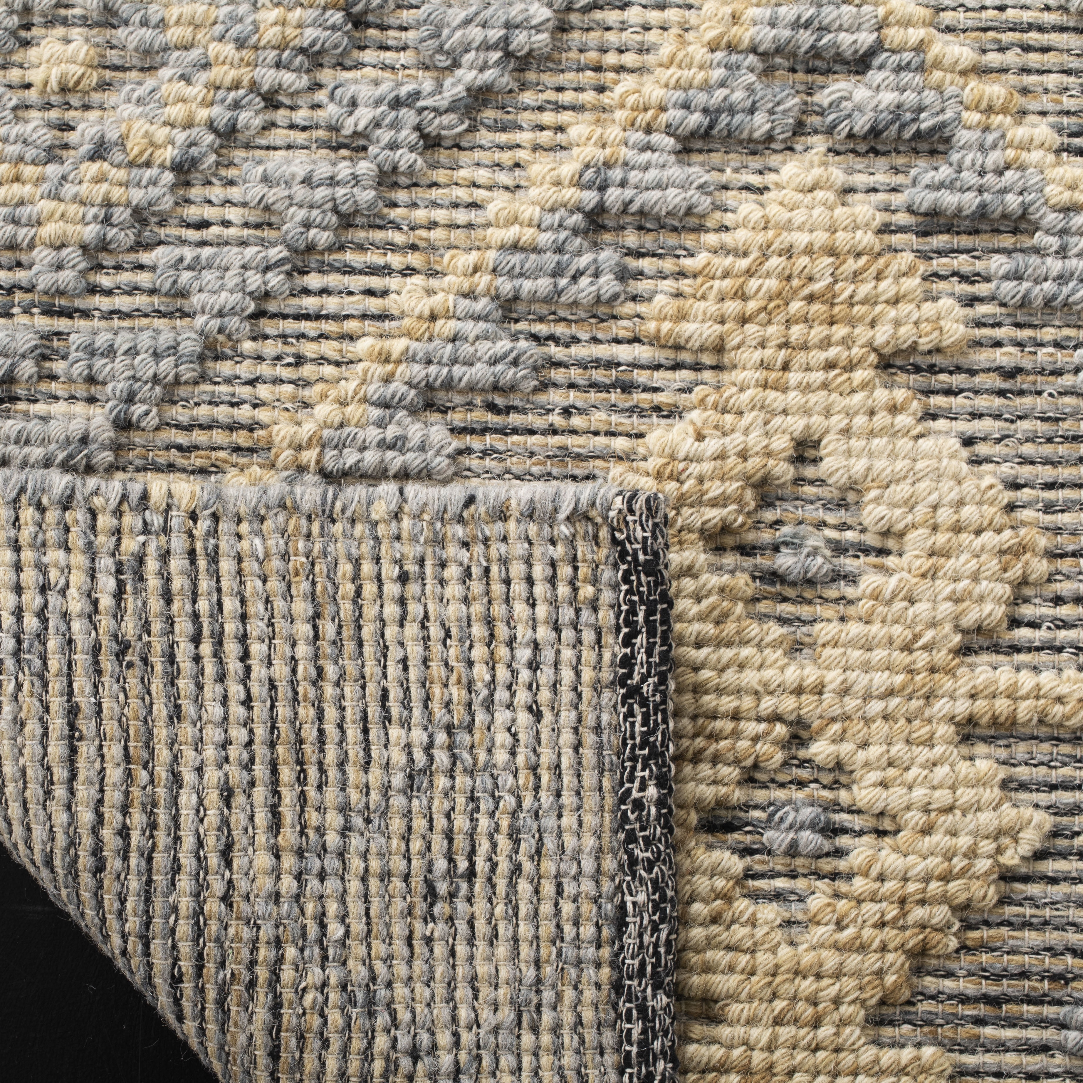 SAFAVIEH Kenya Elisaveta Geometric Area Rug, Grey/Gold, 6' x 9'