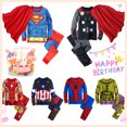thumbnail image 5 of Nuevo disfraz de superhéroe de Los Vengadores para niños, pijama de algodón de Spiderman, Iron Man, conjunto de ropa de dormir navideña de manga larga para niños, 5 of 5