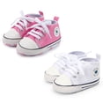 thumbnail image 2 of Bonario Baby Girls Boys 2 Pairs Shoes Infant Canvas High-Top Ankle Sneakers for First Walkers 0-18M, 2 of 7