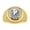 Aquamarine, variant on Men's Rings Yellow Gold Plated Silver Designer Gypsy 7MM Round Gemstone & Diamond Ring Amethyst February Size 9