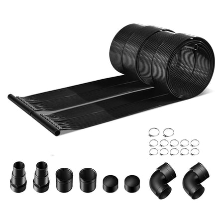 NBBNHH Solar Pool Heater 2.5x10 FT, Pool Heating System for In-Ground & Above-Ground Pools, Portable Solar Panel Warmer, Weatherproof Pool Heater