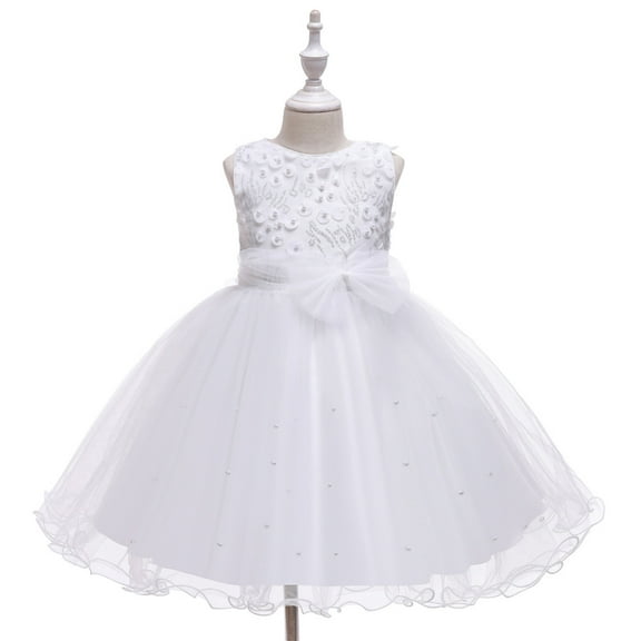 XBASW Toddler Baby Girls Lace Bridesmaid Dress Flower Kid Wedding Ball Gown Kids Princess Pageant Evening Tulle Dresses 2-10T