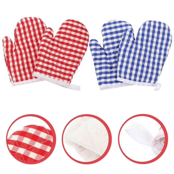 Raindrops 4Pcs Baking Gloves for Oven Heat Resistant for Cooking Grilling