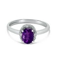 thumbnail image 6 of 14k White Gold Oval Amethyst And Diamond Ring, 6 of 6