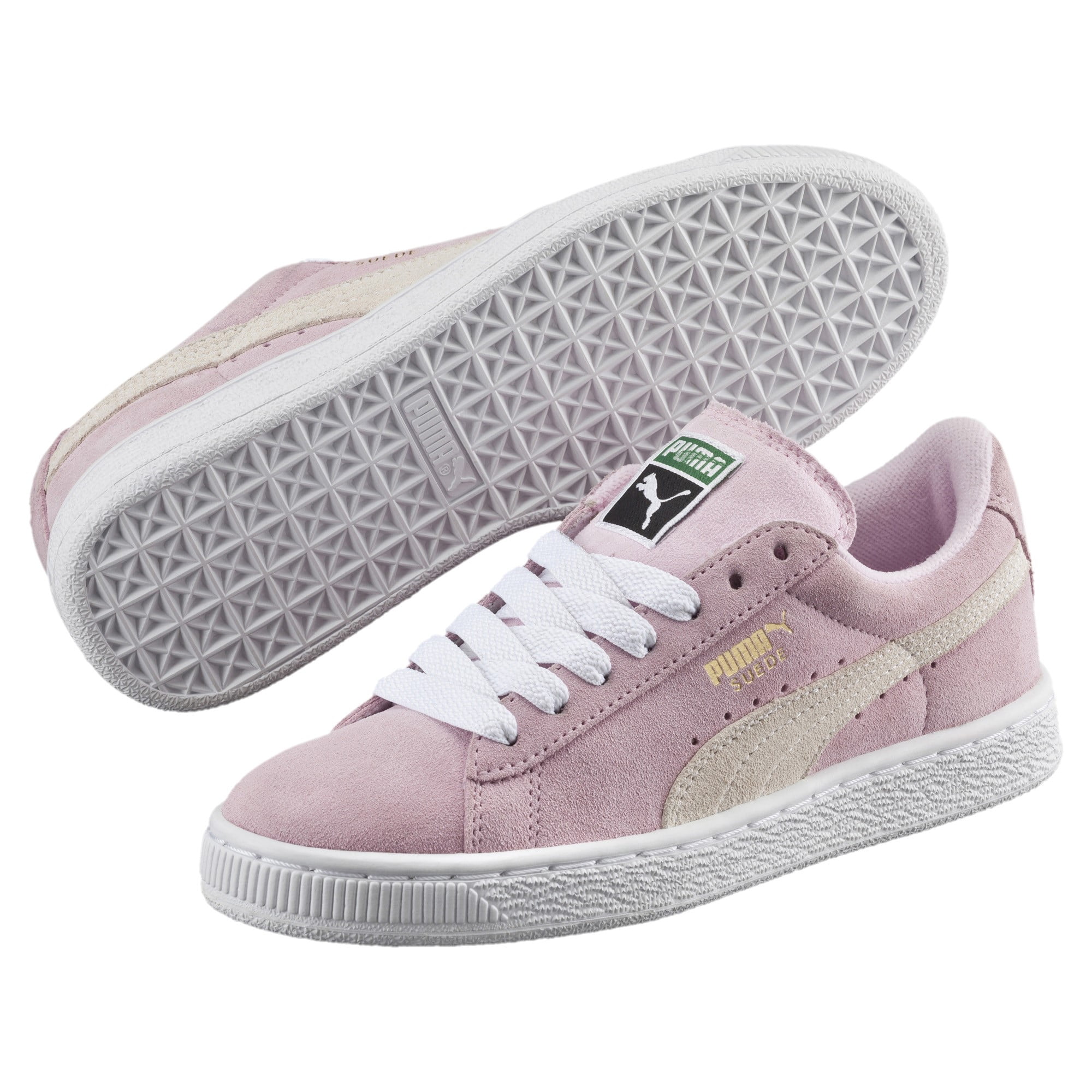 Puma Suede PS Little Kids Shoes Pink Lady/White/ P.T Gold 360757-30 ...