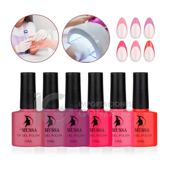 Esmaltes para Uñas Gelish Semipermanente Mussa x 6 unidades 10 ml