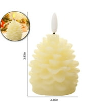 VQPeo Christmas Pinecone Candles Flameless Acorn Decor LED Pinecone Candle Unscented Battery Operated Candle for Thanksgiving Christmas Winter Holiday Decoration