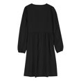 thumbnail image 6 of Women's Dress Fall Long Puff Sleeve Bow Tie Front Babydoll A Line Pleated Cute Mini Tunic Dresses Y2K Peplum Dress, 6 of 7