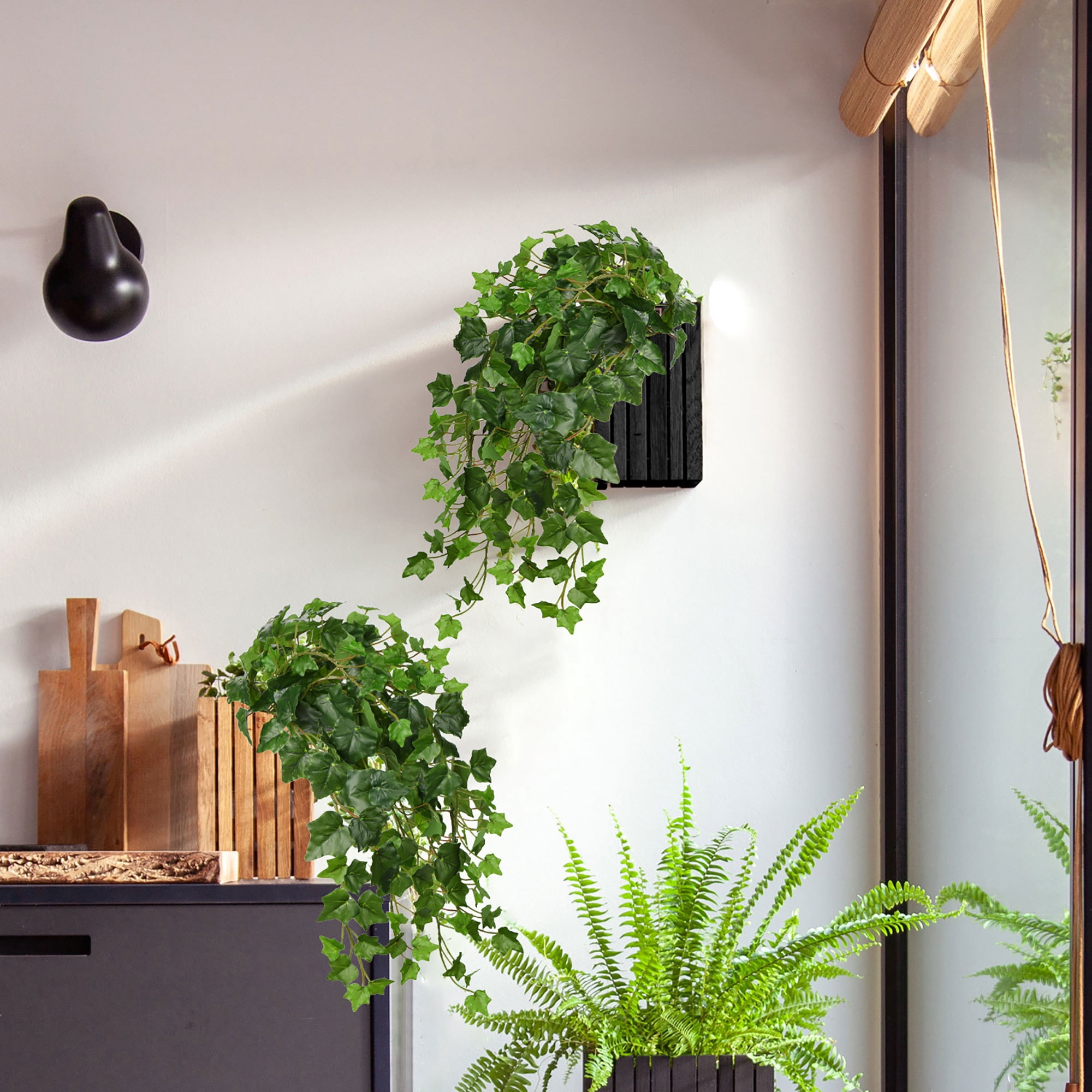 2Pcs 23.6" Plants Artificial Hanging Plants Fake Greenery Faux Ivy Vine Haning Ivy Leaves Plants Wall Shelf Indoor Outdoor Home Decor