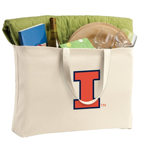 Illini Tote Bag Large University of Illinois Shopping Bag